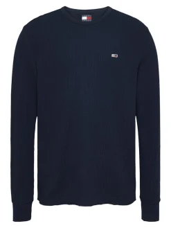 Tommy Jeans Shirts|Big Boys*TJM SLIM WAFFLE LS TEE EXT dark night navy