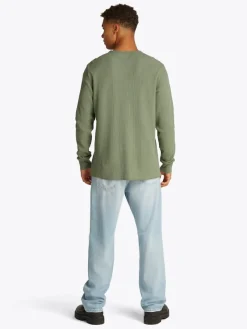 Tommy Jeans Shirts|Big Boys*TJM SLIM WAFFLE LS TEE EXT aruba green