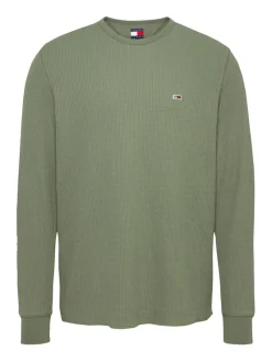 Tommy Jeans Shirts|Big Boys*TJM SLIM WAFFLE LS TEE EXT aruba green