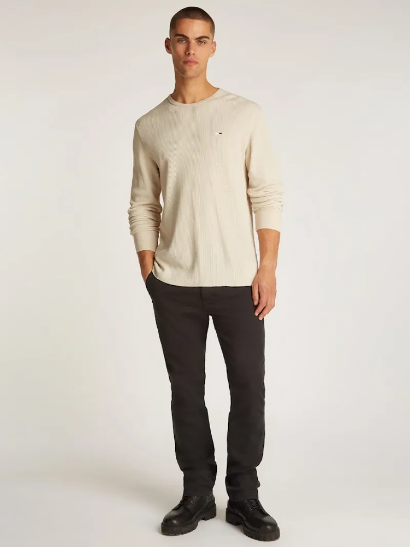 Tommy Jeans Shirts|Big Boys*TJM SLIM WAFFLE LS TEE EXT newsprint