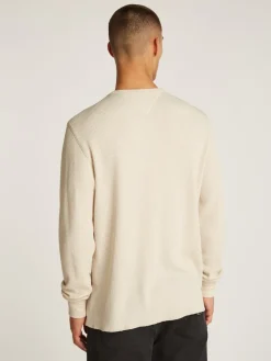 Tommy Jeans Shirts|Big Boys*TJM SLIM WAFFLE LS TEE EXT newsprint