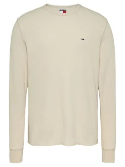 Tommy Jeans Shirts|Big Boys*TJM SLIM WAFFLE LS TEE EXT newsprint