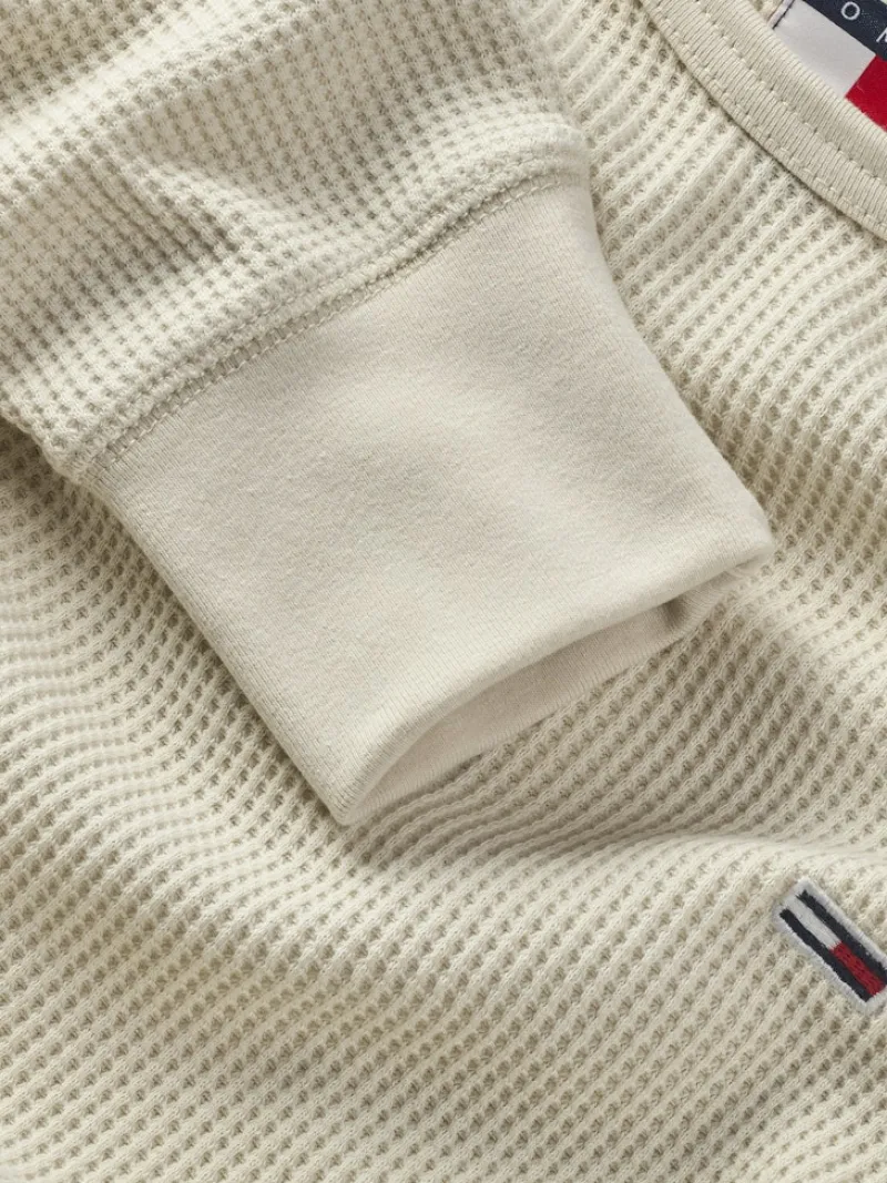 Tommy Jeans Shirts|Big Boys*TJM SLIM WAFFLE LS TEE EXT newsprint