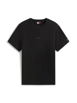 Tommy Jeans Shirts|Big Boys*TJM SLIM WAFFLE SCRIPT TEE Black