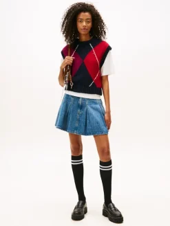 Tommy Jeans Pullover & Sweatshirts*TJW ARGYLE SWEATER VEST dark night navy