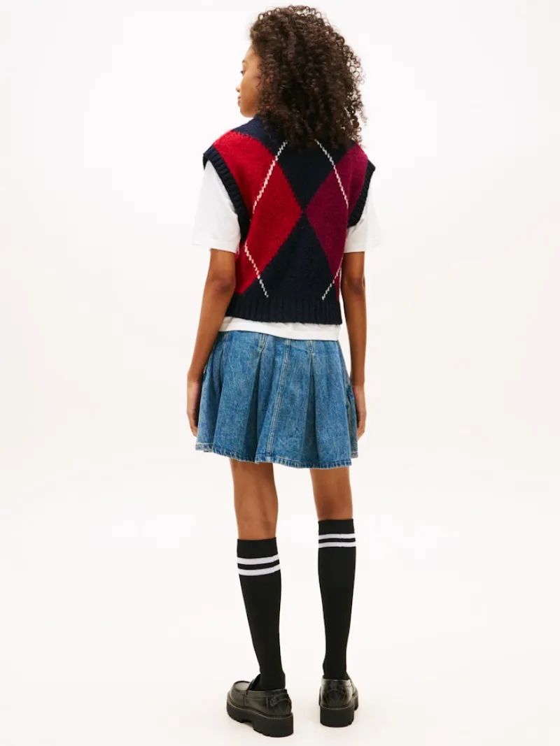 Tommy Jeans Pullover & Sweatshirts*TJW ARGYLE SWEATER VEST dark night navy