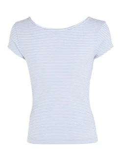 Tommy Jeans Shirts*TJW BBY STRIPE SS TOP june iris-multi