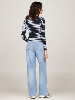 Tommy Jeans Shirts*TJW BRETON STRIPE LS dark night navy - multi