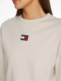 Tommy Jeans Pullover & Sweatshirts*TJW BXY CROP BADGE DRAWSTR CREW stony beige