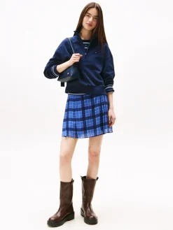 Tommy Jeans Pullover & Sweatshirts*TJW BXY S-FLAG 1/4 ZIP dark night navy