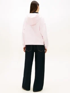 Tommy Jeans Pullover & Sweatshirts*TJW BXY S-FLAG 1/4 ZIP HOODIE light pink