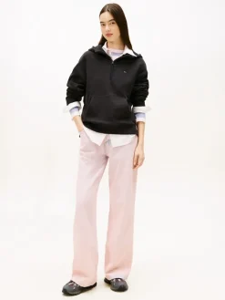 Tommy Jeans Pullover & Sweatshirts*TJW BXY S-FLAG 1/4 ZIP HOODIE Black