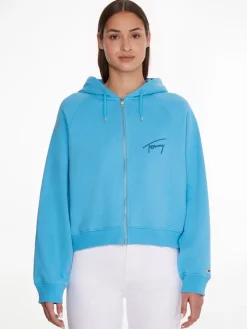 Tommy Jeans Pullover & Sweatshirts*TJW BXY SIGNATURE ZIP HOODIE blue crush