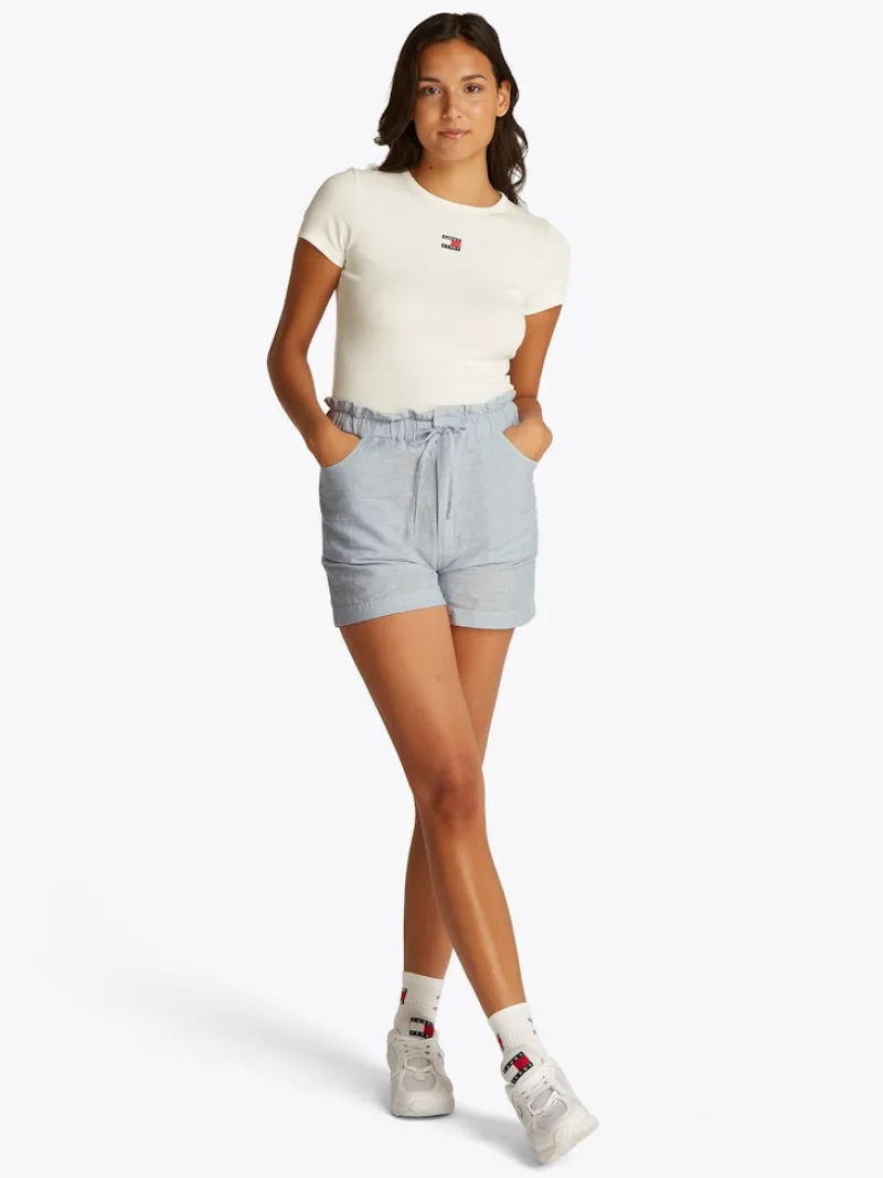 Tommy Jeans Shorts*TJW COTTON LINEN SHORT colorado blue - stripe