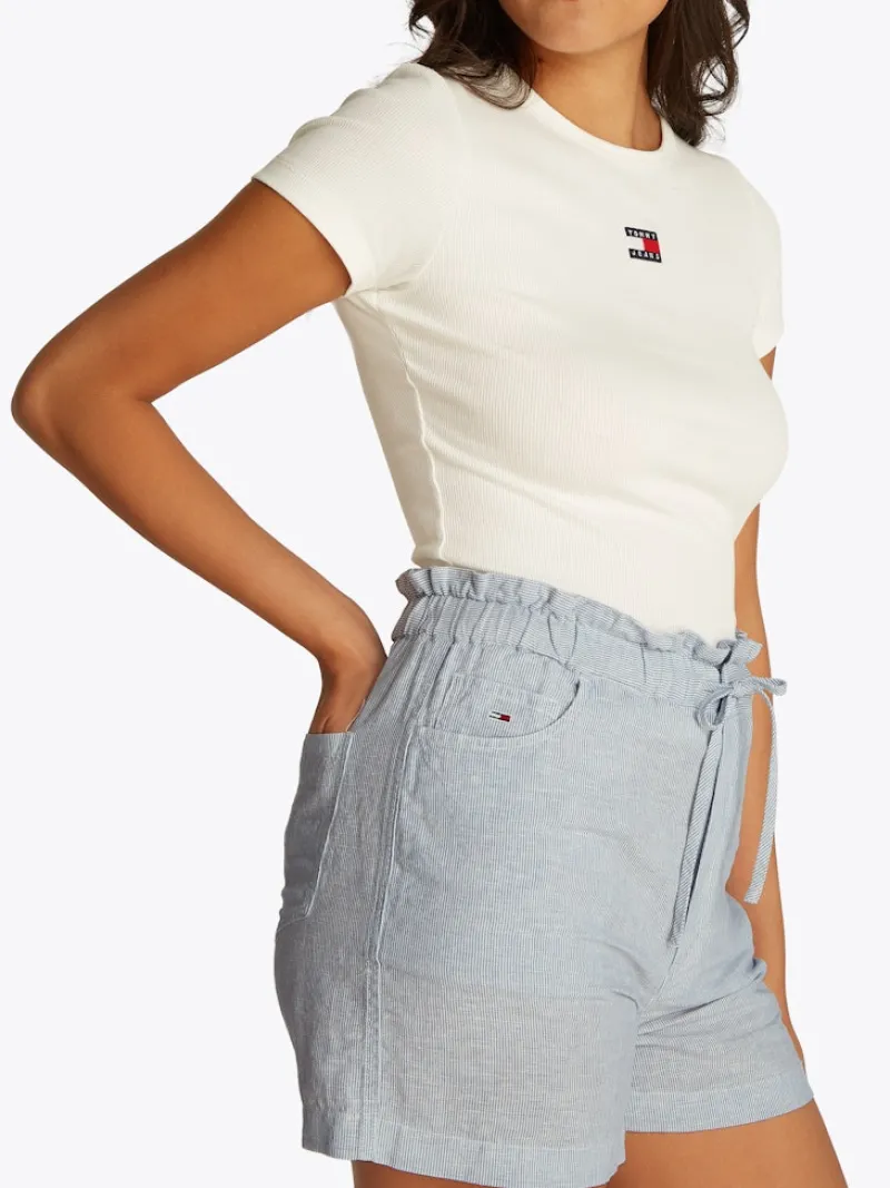 Tommy Jeans Shorts*TJW COTTON LINEN SHORT colorado blue - stripe