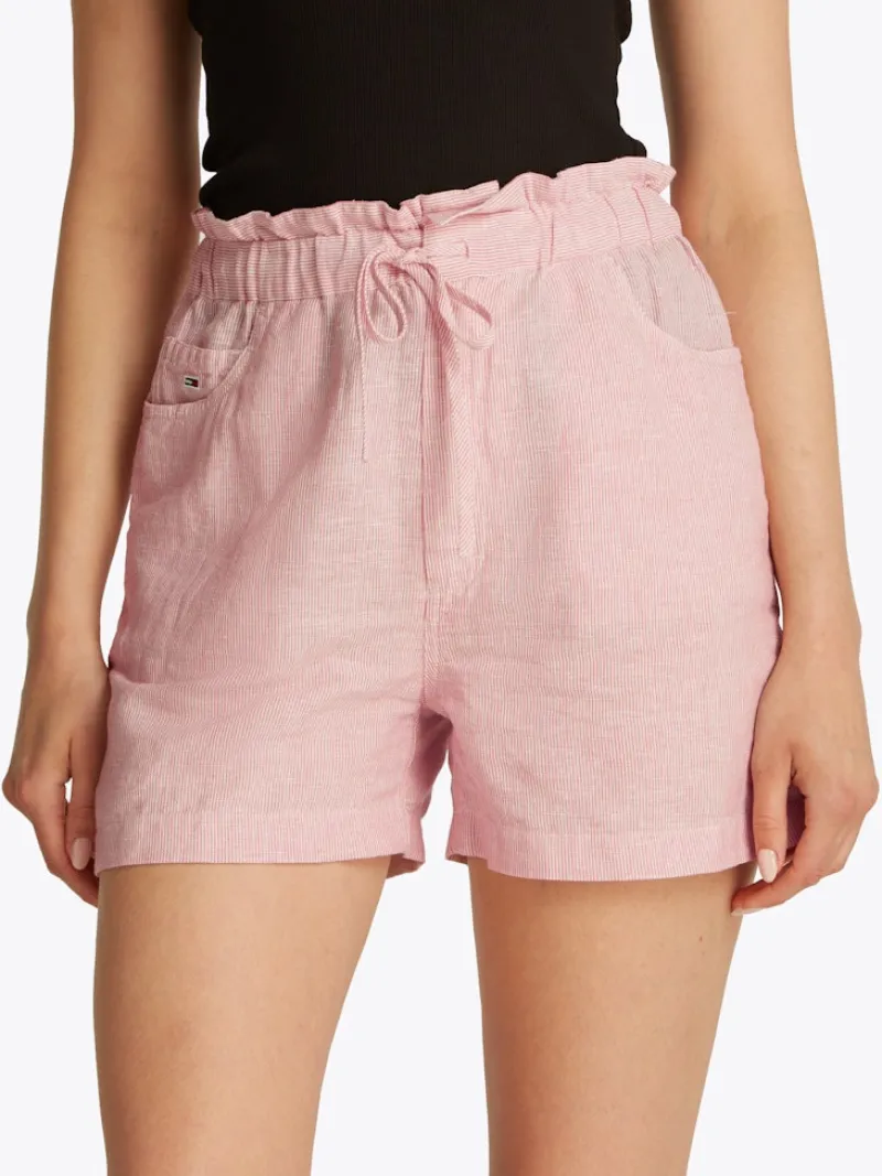 Tommy Jeans Shorts*TJW COTTON LINEN SHORT precious pink - stripe