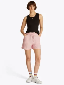 Tommy Jeans Shorts*TJW COTTON LINEN SHORT precious pink - stripe