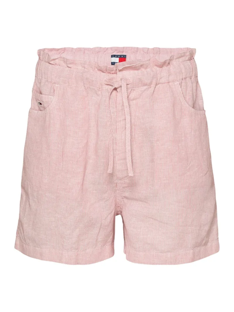Tommy Jeans Shorts*TJW COTTON LINEN SHORT precious pink - stripe