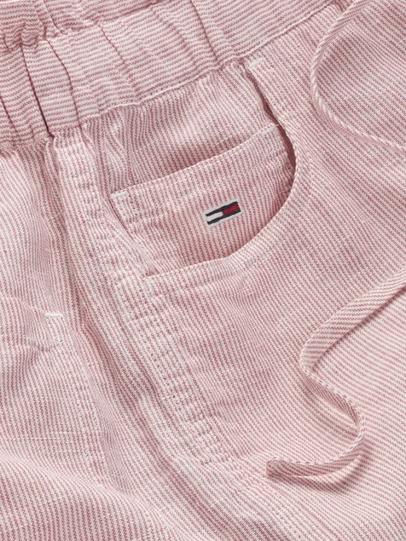 Tommy Jeans Shorts*TJW COTTON LINEN SHORT precious pink - stripe