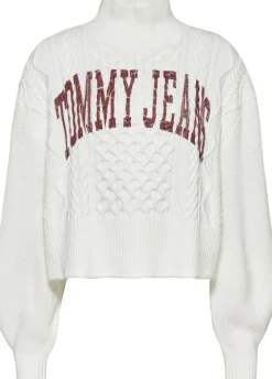 Tommy Jeans Pullover & Sweatshirts*TJW CROP COLLEGE CABLE SWEATER ecru