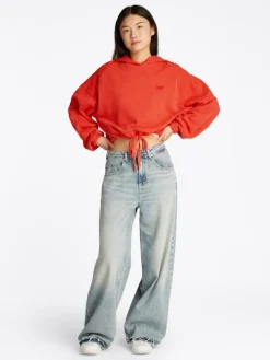 Tommy Jeans Pullover & Sweatshirts*TJW CRP GMD SCRIPT HOODIE bright vermillion