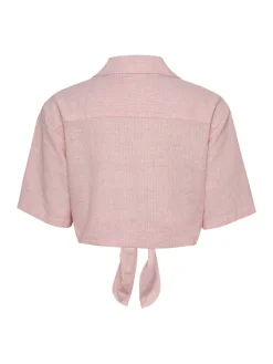 Tommy Jeans Blusen*TJW CRP LINEN SS SHIRT precious pink-stripe