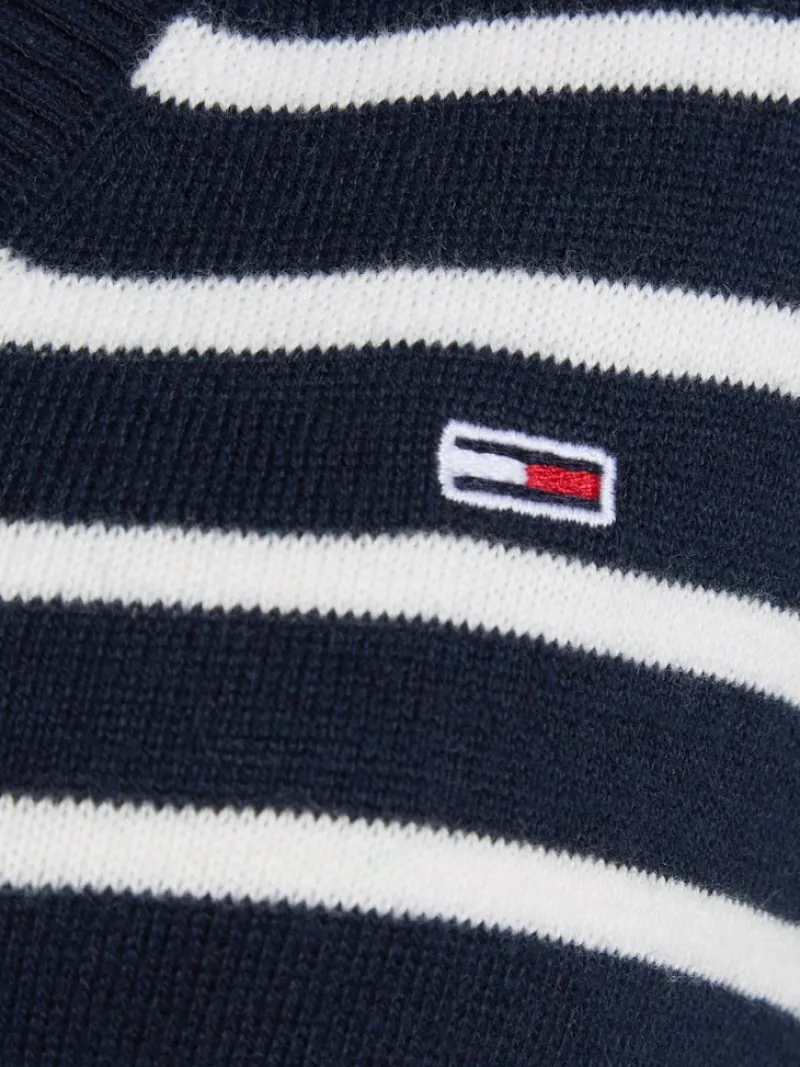Tommy Jeans Pullover & Sweatshirts*TJW ESSENTIAL VNECK SWEATER EXT navy - white stripe