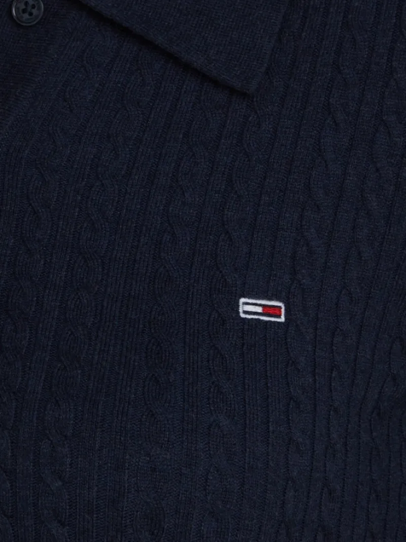 Tommy Jeans Kleider*TJW F&F POLO CABLE SWEATER DRESS dark night navy