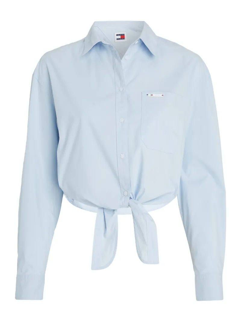 Tommy Jeans Blusen*TJW FRONT TIE SHIRT breezy blue