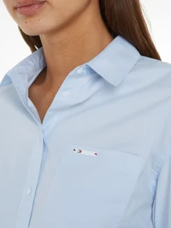 Tommy Jeans Blusen*TJW FRONT TIE SHIRT breezy blue