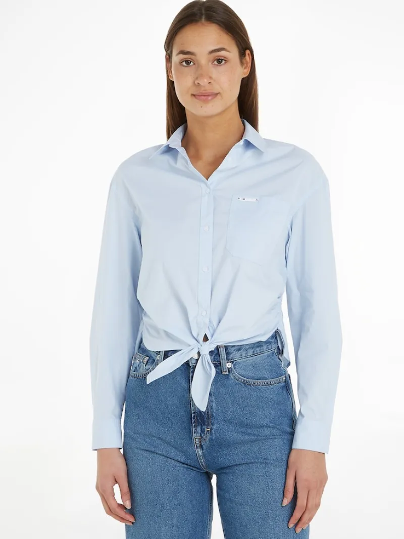 Tommy Jeans Blusen*TJW FRONT TIE SHIRT breezy blue