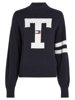 Tommy Jeans Pullover & Sweatshirts*TJW LETTERMAN FLAG SWEATER desert sky