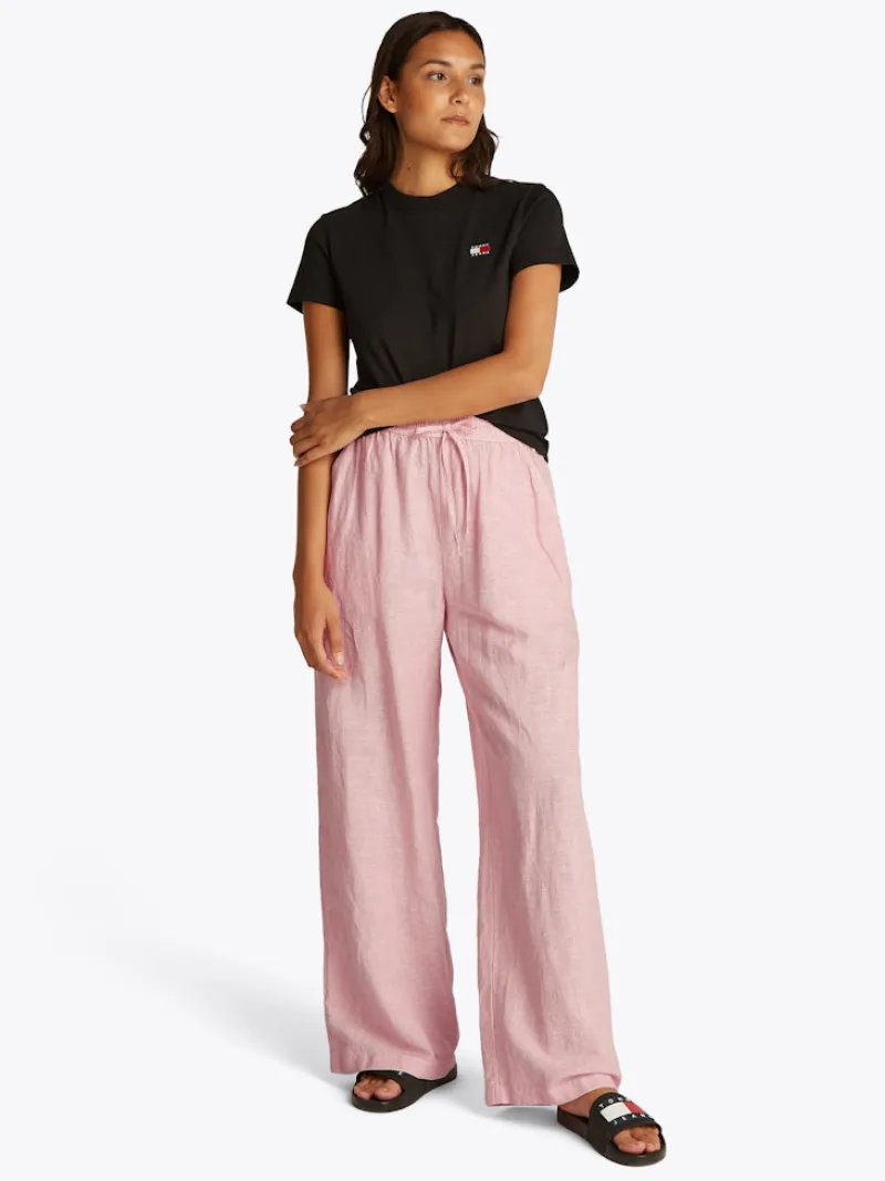 Tommy Jeans Hosen*TJW LINEN PANT precious pink - stripe