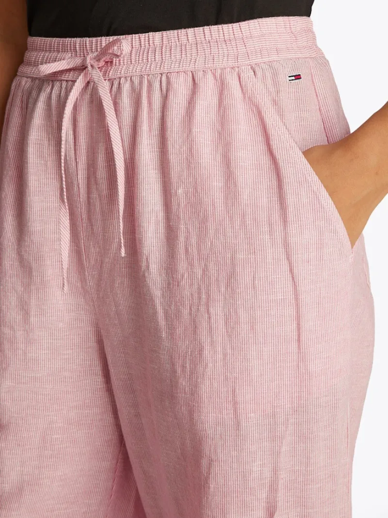 Tommy Jeans Hosen*TJW LINEN PANT precious pink - stripe