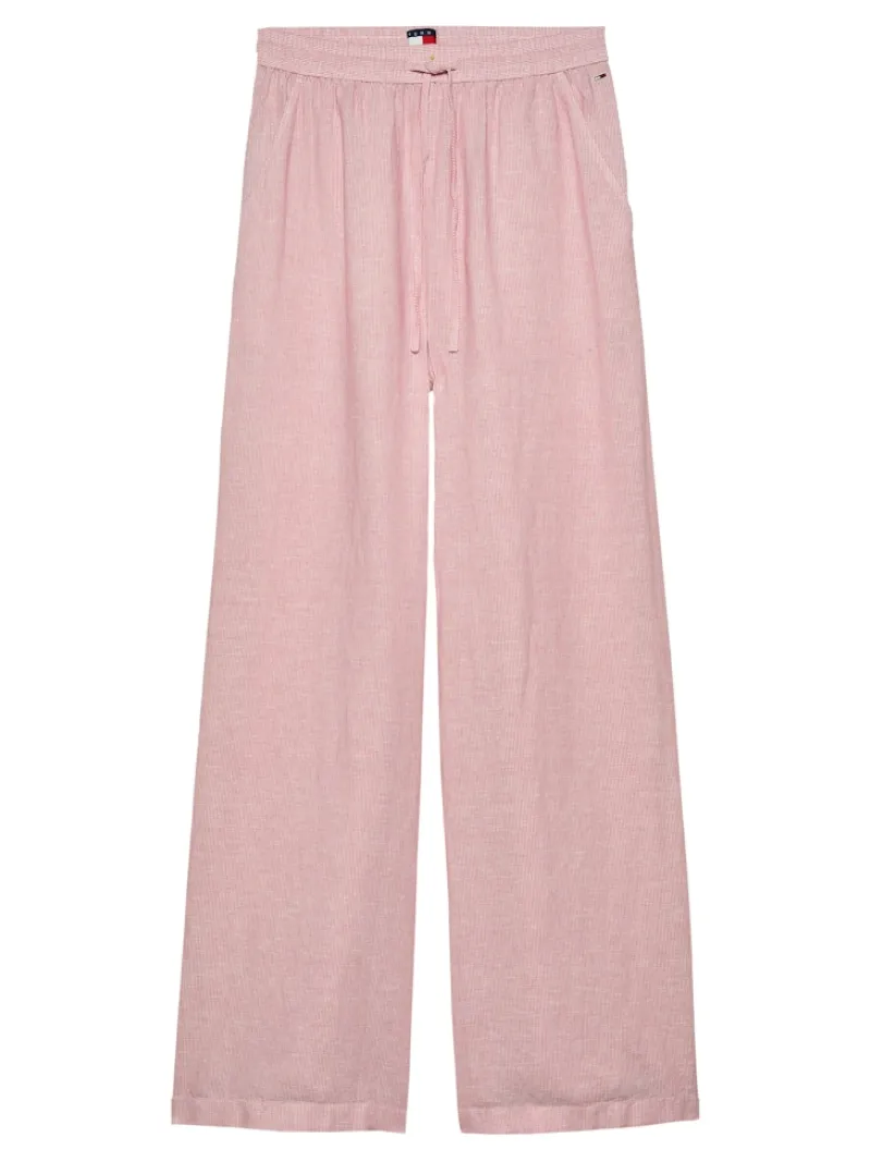 Tommy Jeans Hosen*TJW LINEN PANT precious pink - stripe