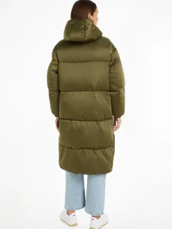 Tommy Jeans Jacken*TJW LONG SATIN PUFFER drab olive green