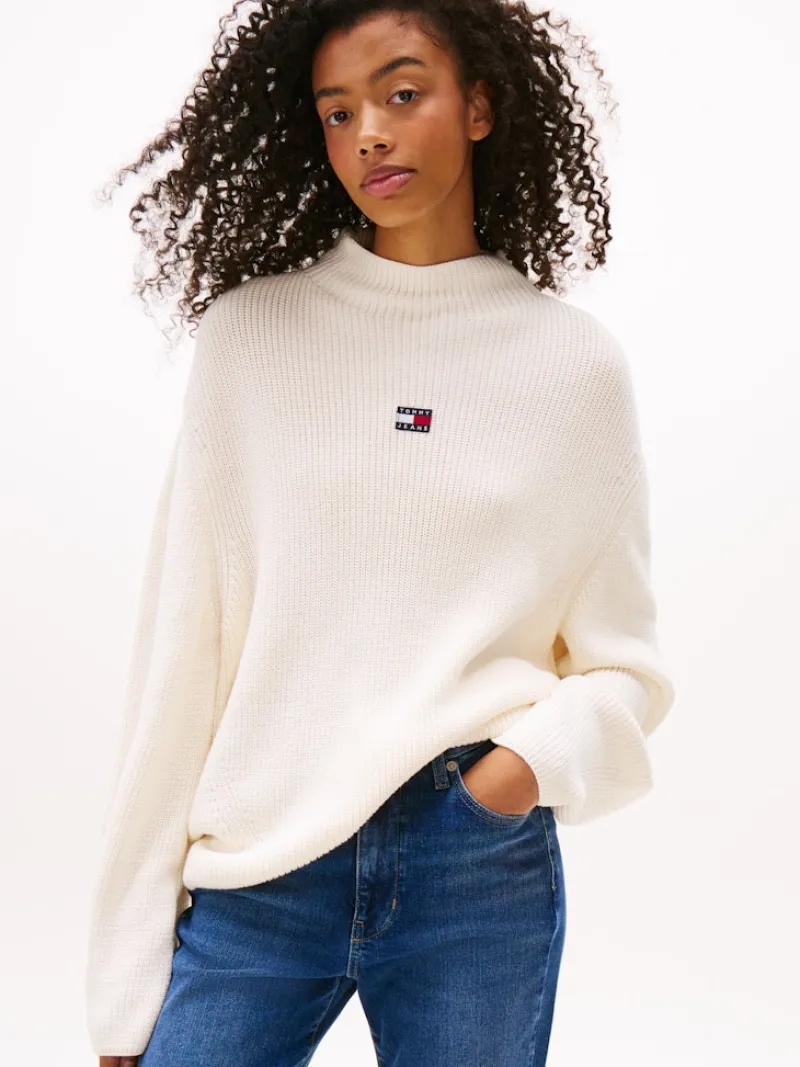 Tommy Jeans Pullover & Sweatshirts*TJW MOCKNECK BADGE SWEATER ancient white