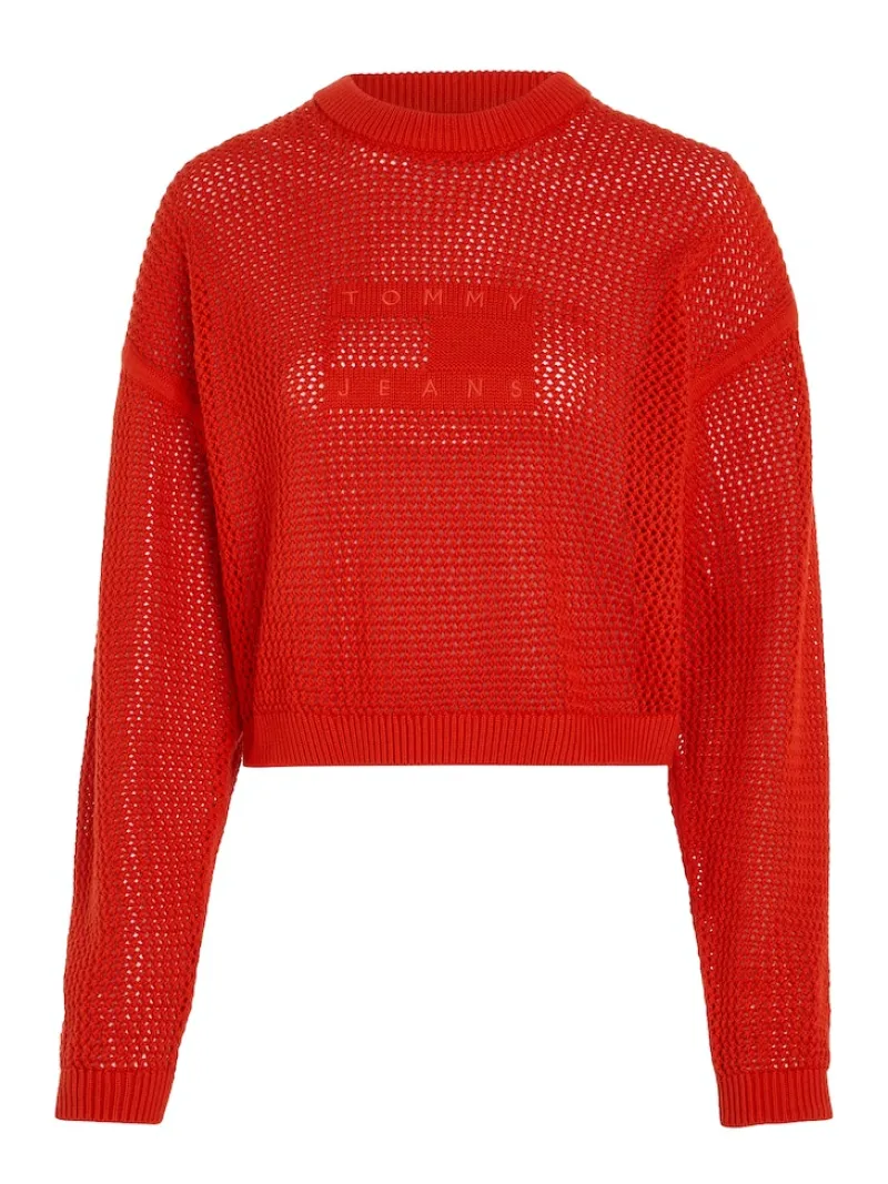 Tommy Jeans Pullover & Sweatshirts*TJW OPEN STITCH FLAG SWEATER deep crimson