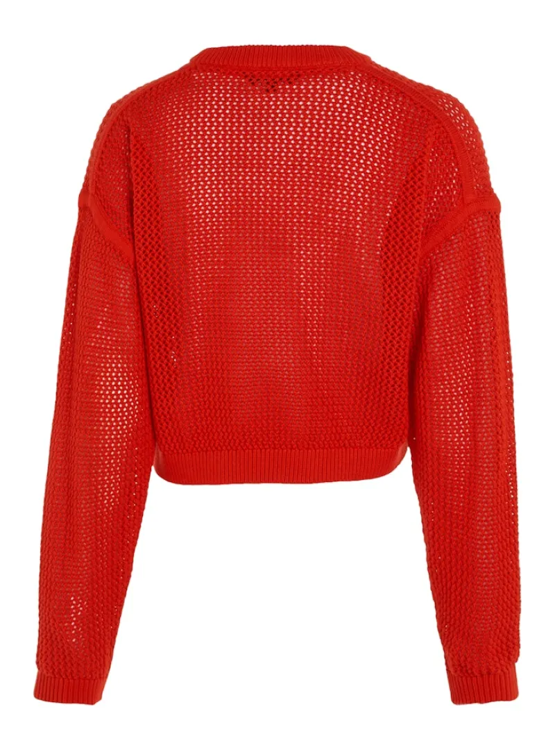 Tommy Jeans Pullover & Sweatshirts*TJW OPEN STITCH FLAG SWEATER deep crimson