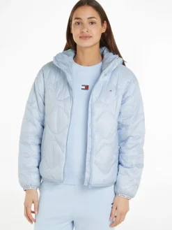 Tommy Jeans Jacken*TJW QUILTED TAPE HOOD PUFFER EXT breezy blue