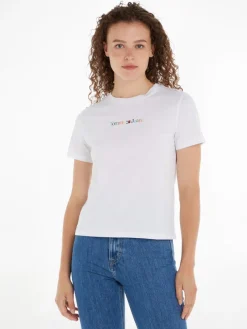 Tommy Jeans Shirts*TJW REG COLOR SERIF LINEAR SS white