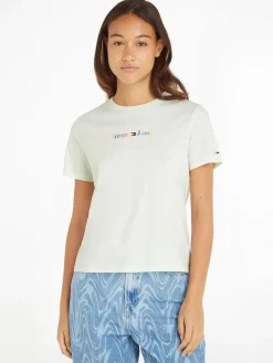 Tommy Jeans Shirts*TJW REG COLOR SERIF LINEAR SS minty