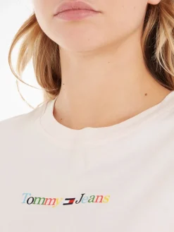 Tommy Jeans Shirts*TJW REG COLOR SERIF LINEAR SS faint pink