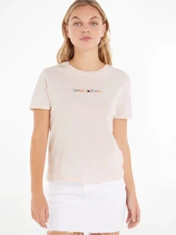 Tommy Jeans Shirts*TJW REG COLOR SERIF LINEAR SS faint pink