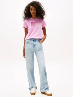 Tommy Jeans Shirts*TJW REG GRADIENT FLAG SS carnival pink