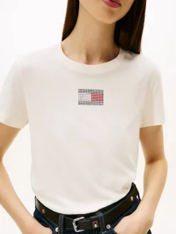 Tommy Jeans Shirts*TJW REG PARTY FLAG TEE EXT ancient white