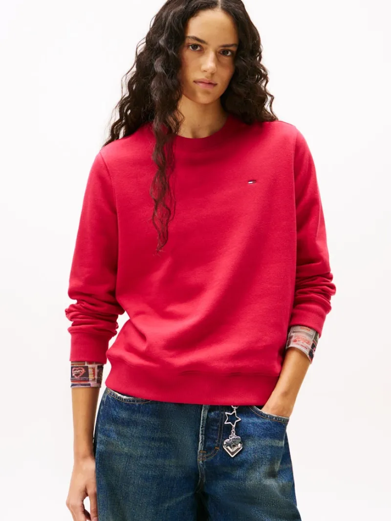 Tommy Jeans Pullover & Sweatshirts*TJW REG S FLAG CREW ruby rhubarb