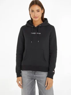 Tommy Jeans Pullover & Sweatshirts*TJW REG SERIF LINEAR HOODIE Black