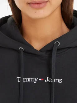 Tommy Jeans Pullover & Sweatshirts*TJW REG SERIF LINEAR HOODIE Black