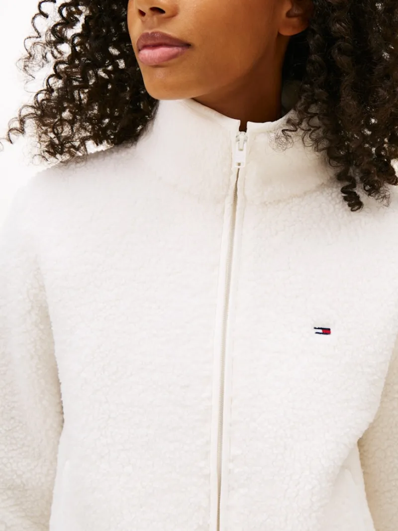 Tommy Jeans Pullover & Sweatshirts*TJW REG SH S-FLAG TEDDY ZIP THRU ancient white